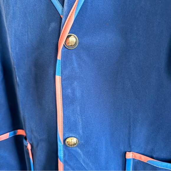 Wicked Shiz University Costume Teal Blue Velvet Blazer Jacket Men size XL - Picture 6 of 16